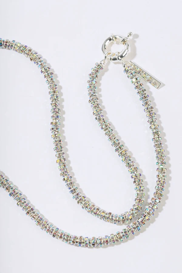 Skinny Diamond Necklace Silver