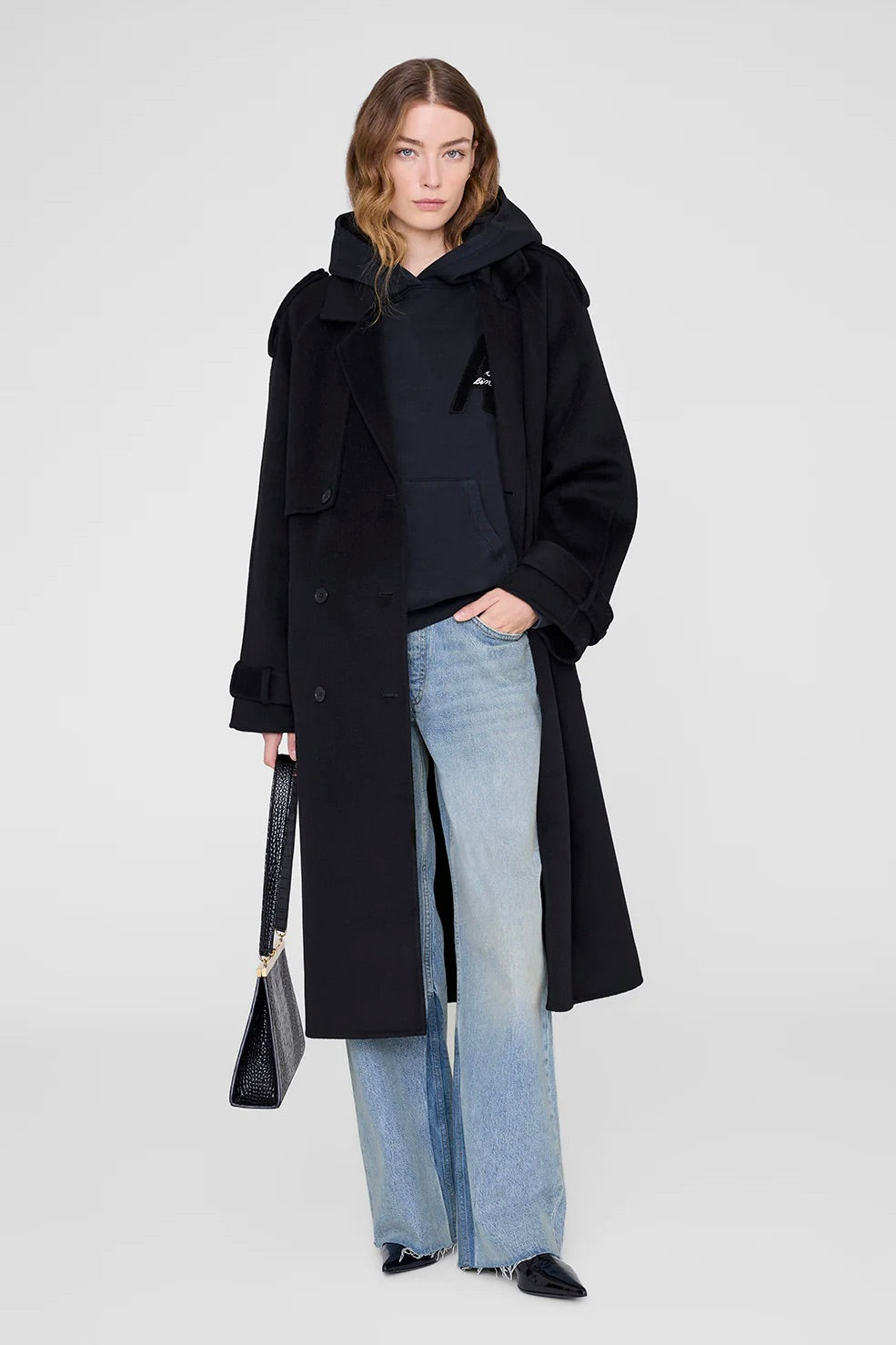 Jaci Hoodie Letterman Vintage Black