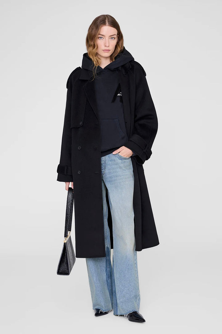 Jaci Hoodie Letterman Vintage Black