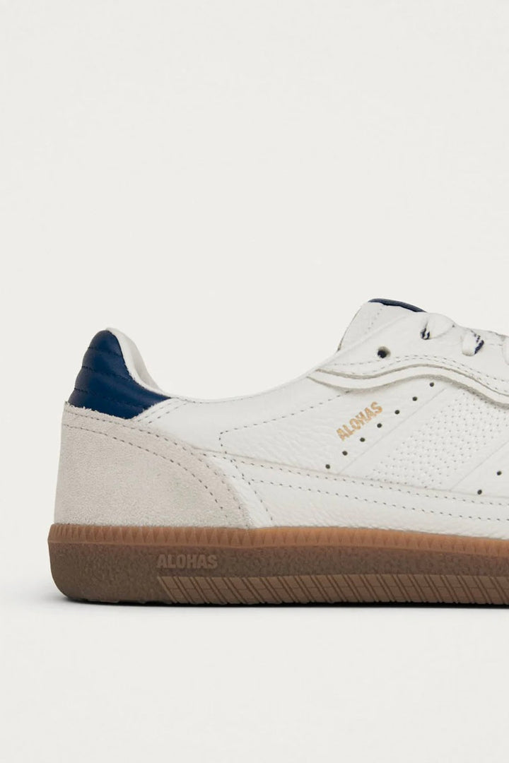 Tb.490 Rife Grain White Navy Leather Sneakers