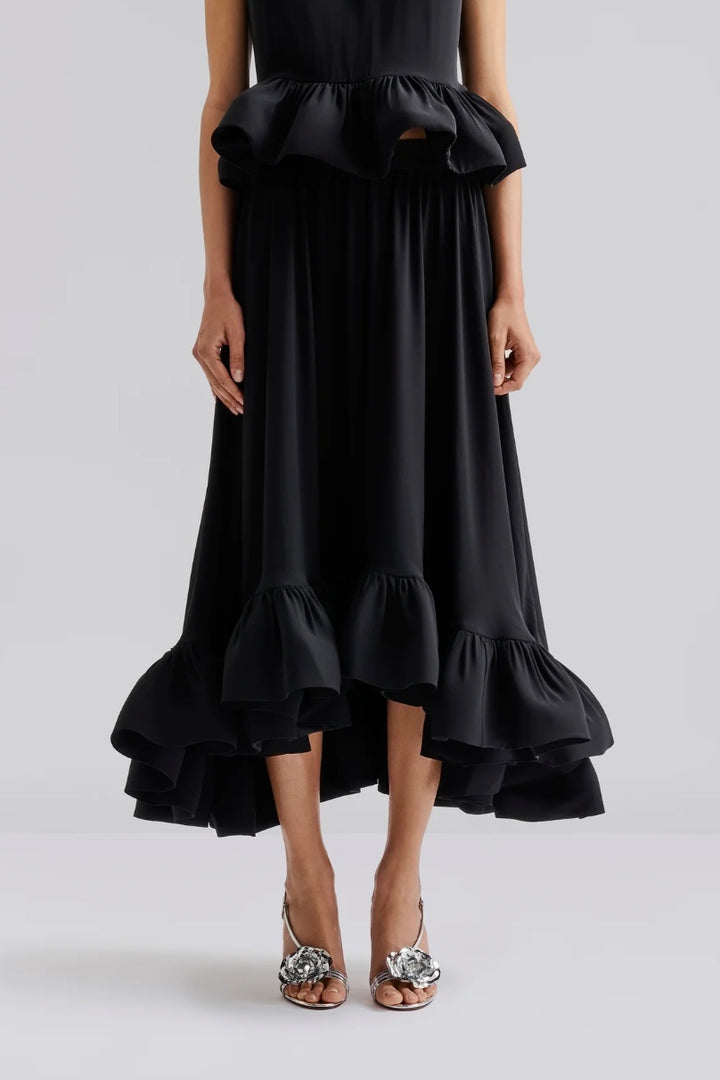 Adriana Frilled Hem Midi Skirt