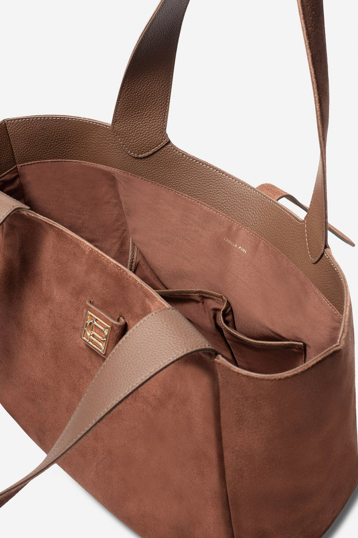 Lucille Tote Bag Large Cognac Suede