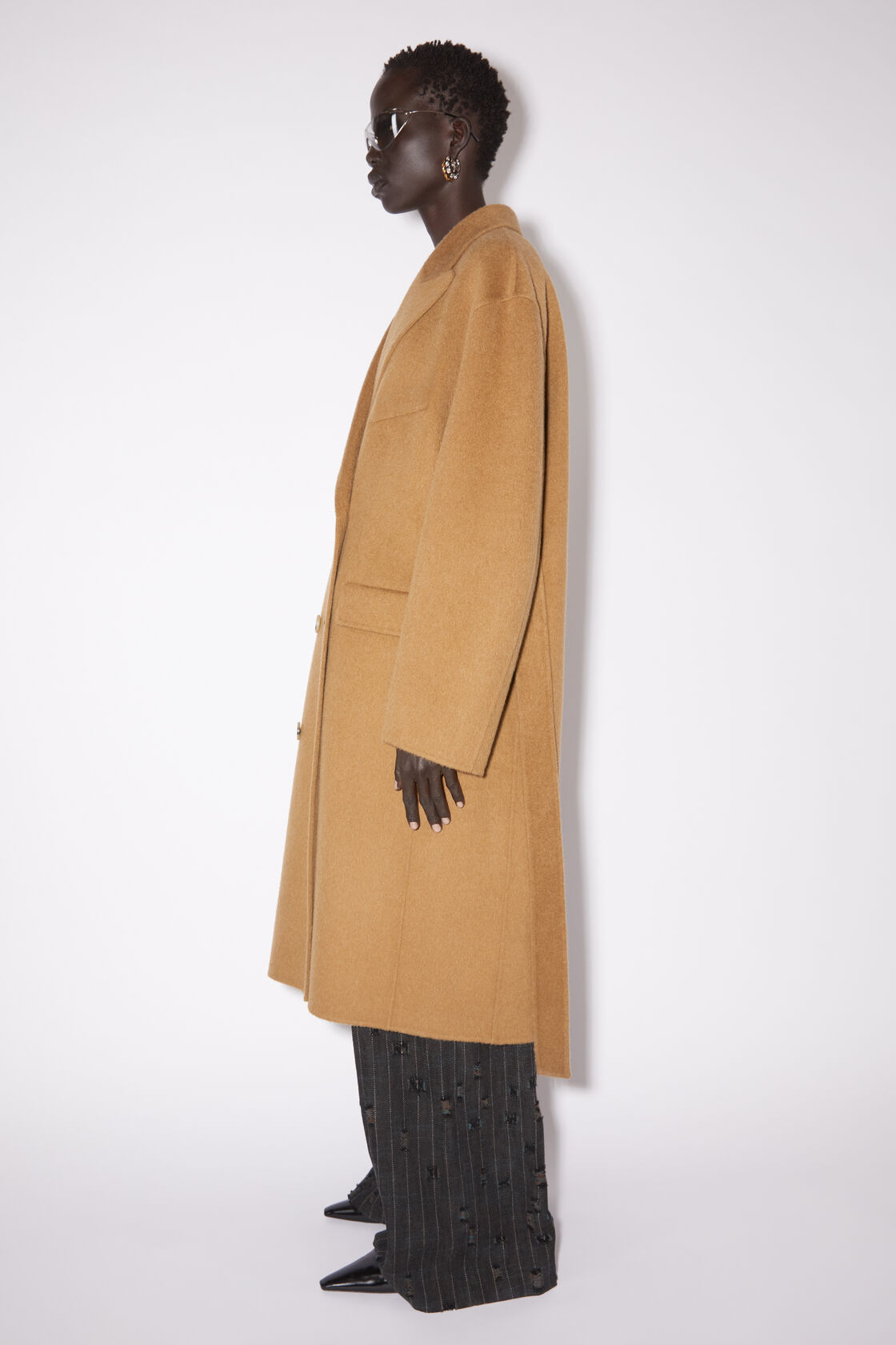 Acne studios belted wool coat online