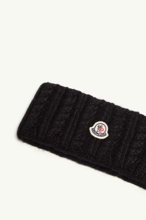 Cable Knit Alpaca Blend Headband Black