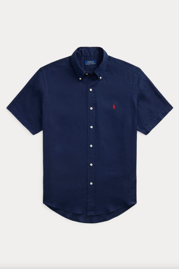 Custom Fit Linen Shirt Newport Navy