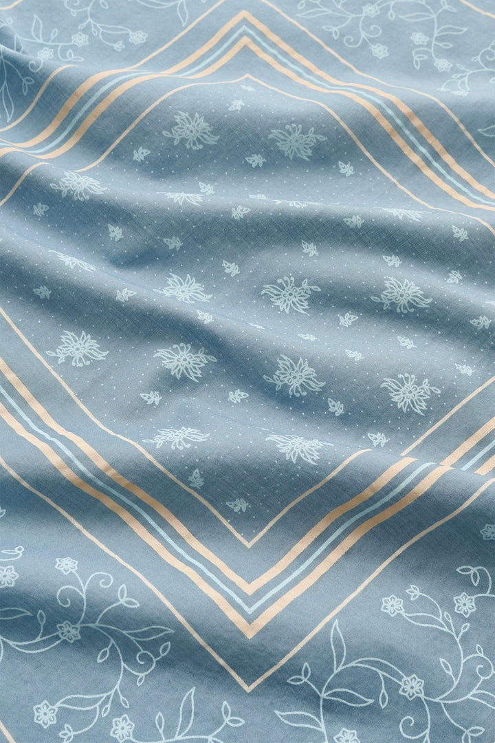 Skall Classic Scarf 55x55 Stormblue/Beige