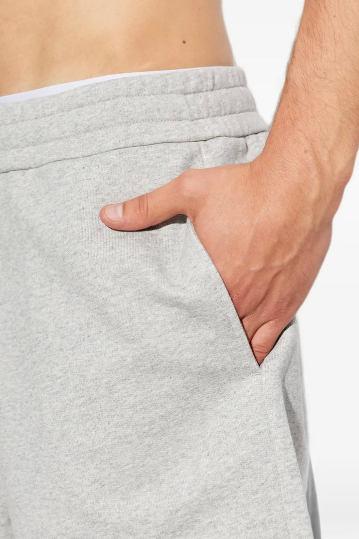 Logo-patch Cotton Shorts Light Grey