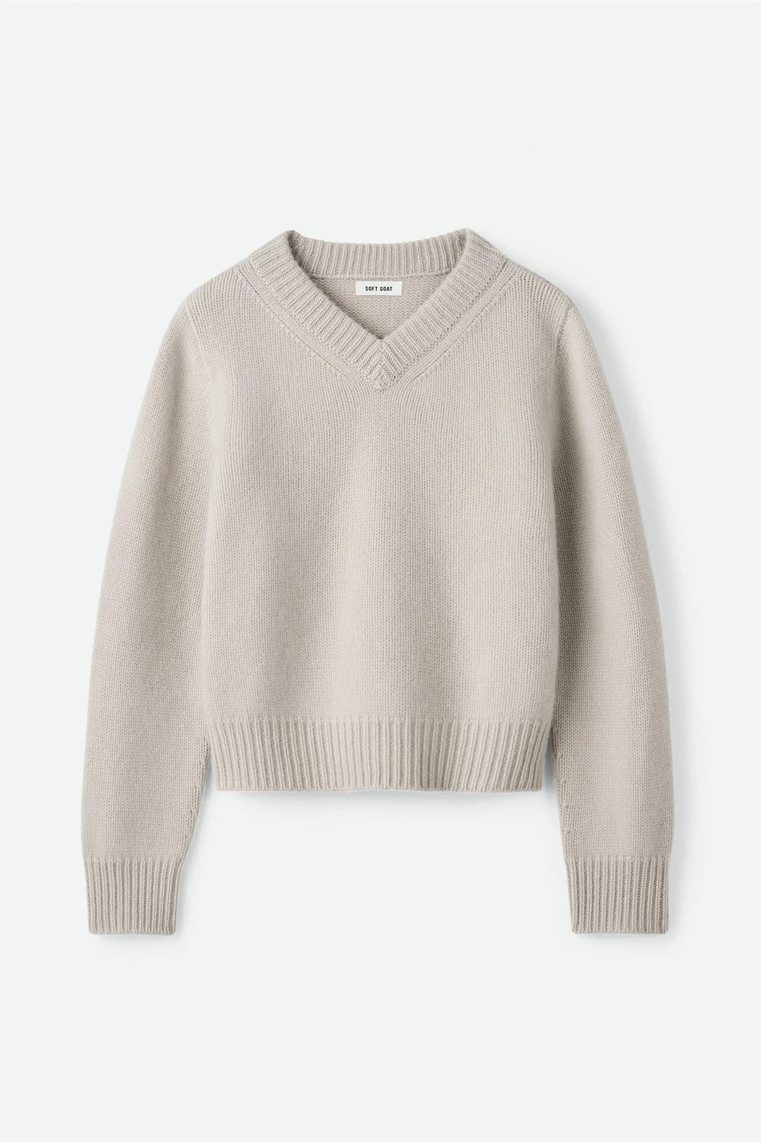 SOFT GOAT Chunky V-neck Chalk - Dale