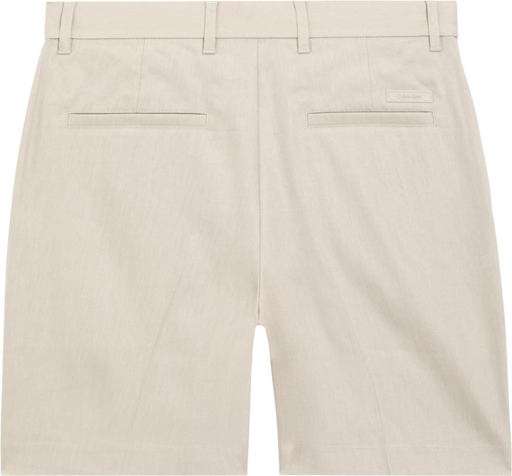 Linen Lyocell Stretch Shorts Silver Lining