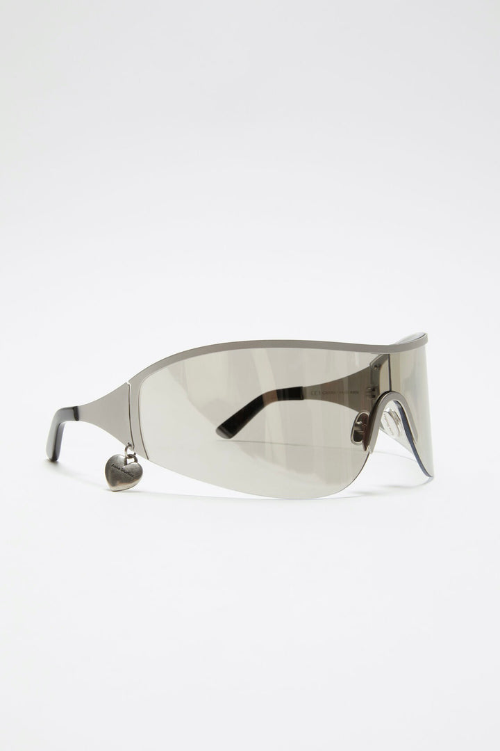 Metal Frame Sunglasses Silver/Transparent