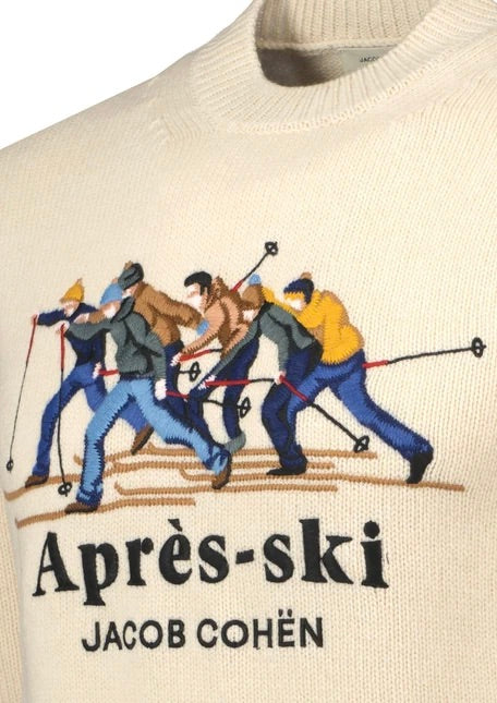 Sweater Wool Jacquard Apres Ski Cream White