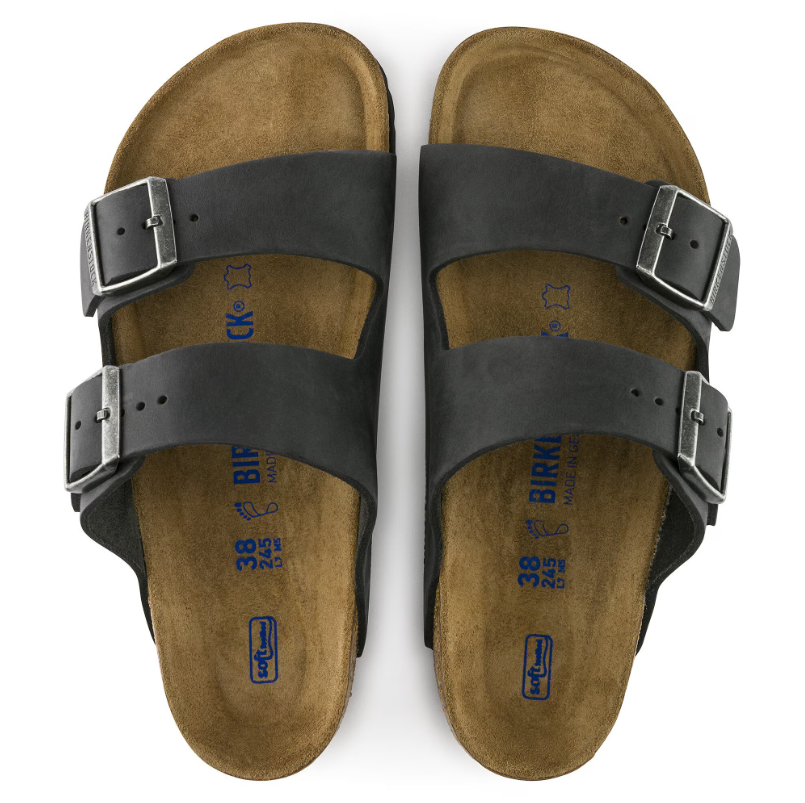Arizona Soft Footbed Oiled Black Leather Herre
