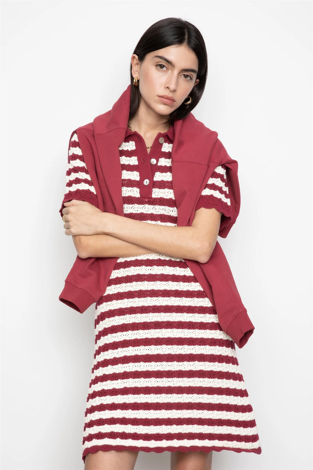 Emery Dress Berry Stripe