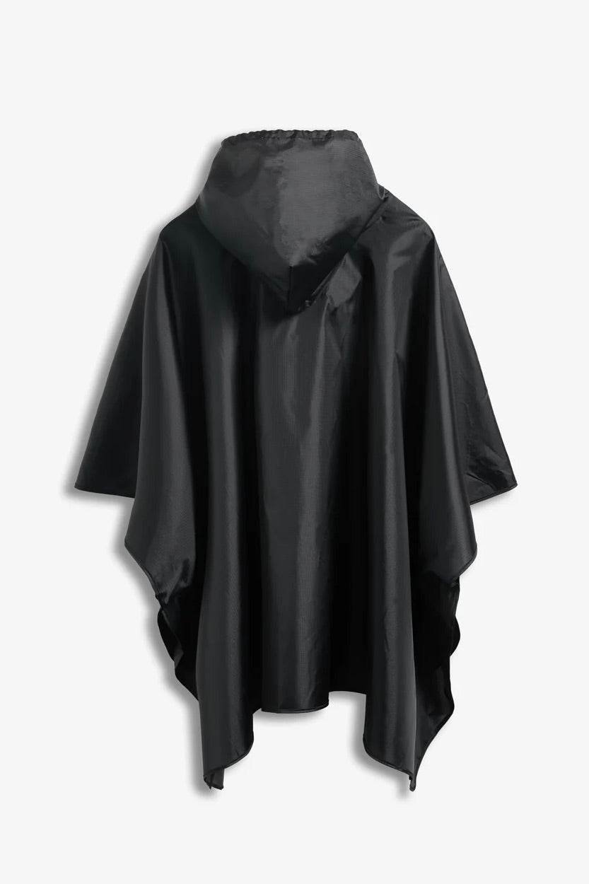 Unisex Packable Poncho Black