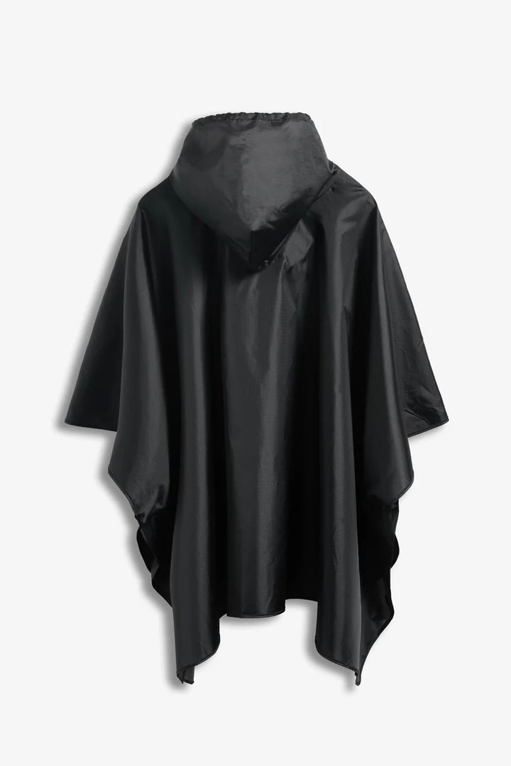 Unisex Packable Poncho Black