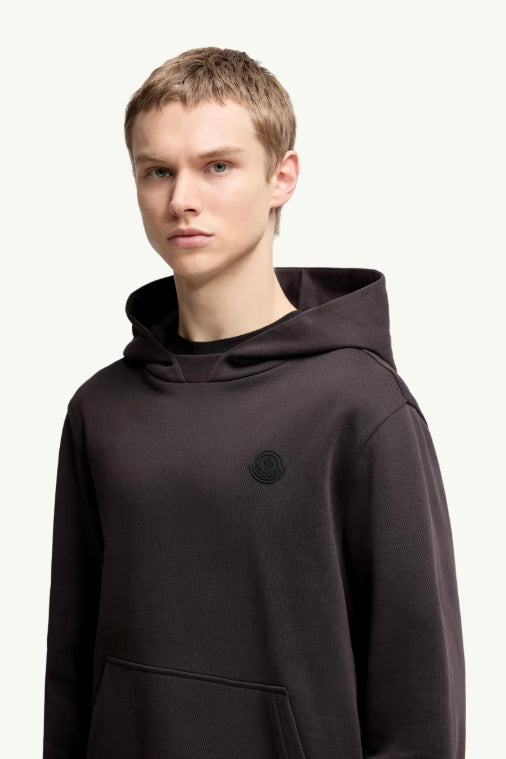 MONCLER Tonal Back Logo Cotton Hoodie Brown - Dale