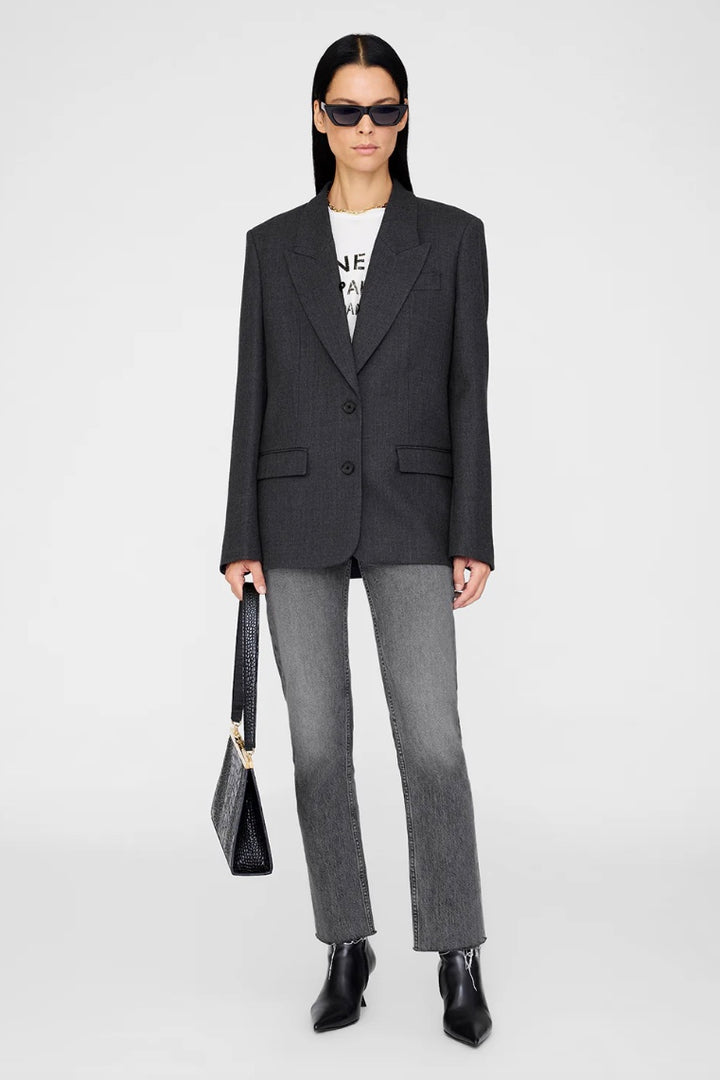 Ross Single-Breasted Blazer Dark Heather Grey