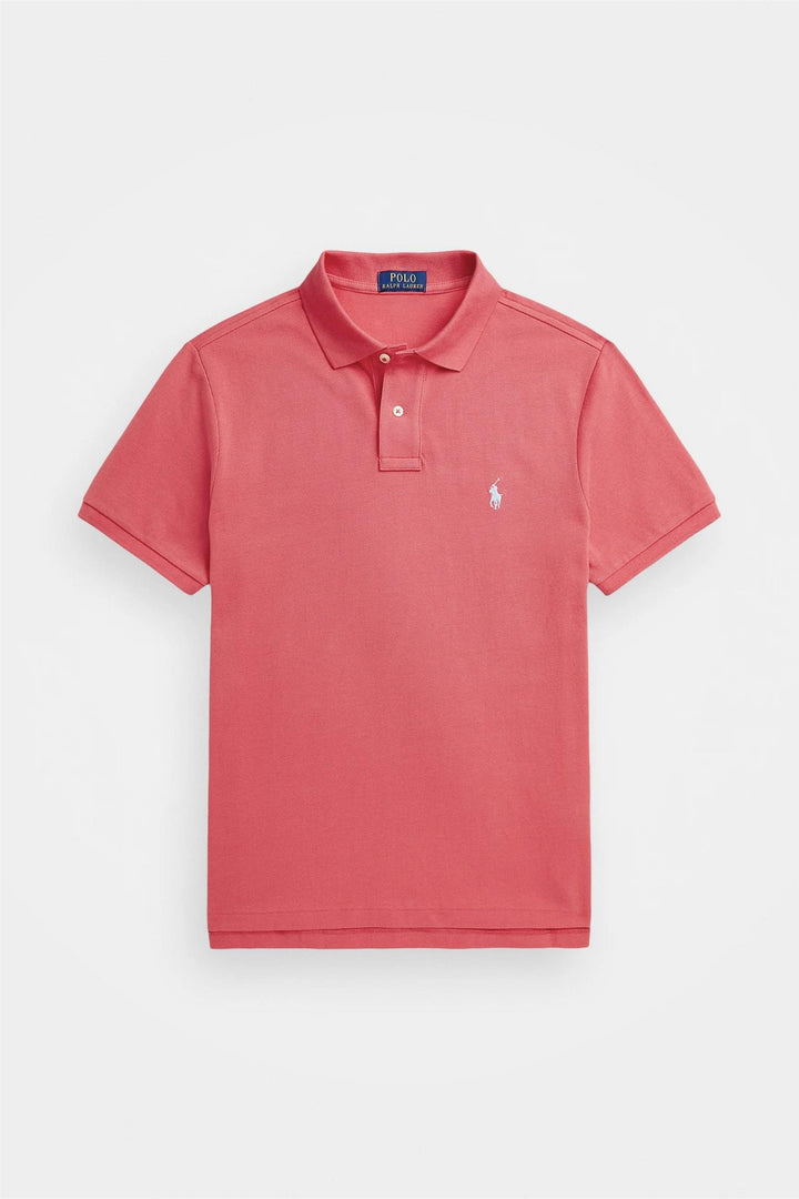 Iconic Mesh Polo Shirt Pale Red