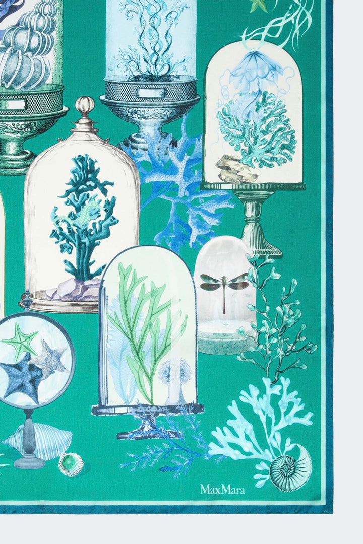 Printed Silk Oversized Scarf Stole Green