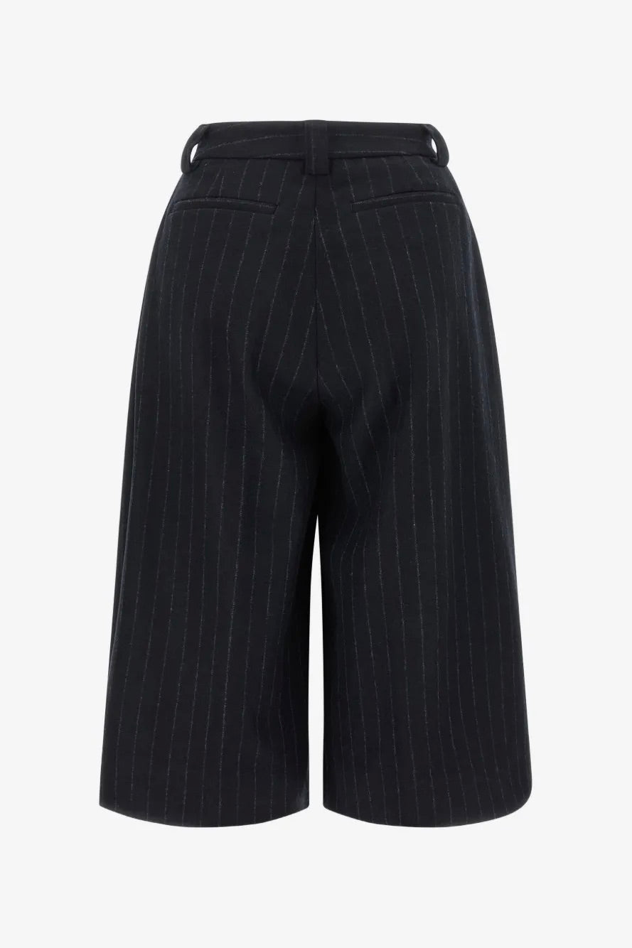 Dakota Pinstripe Wool Bermuda Shorts Night Blue