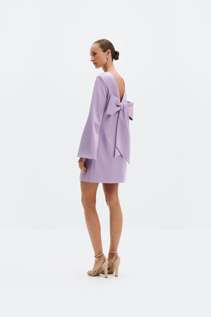 MALINA Elna Bow Detailed Mini Dress Lavender - Dale