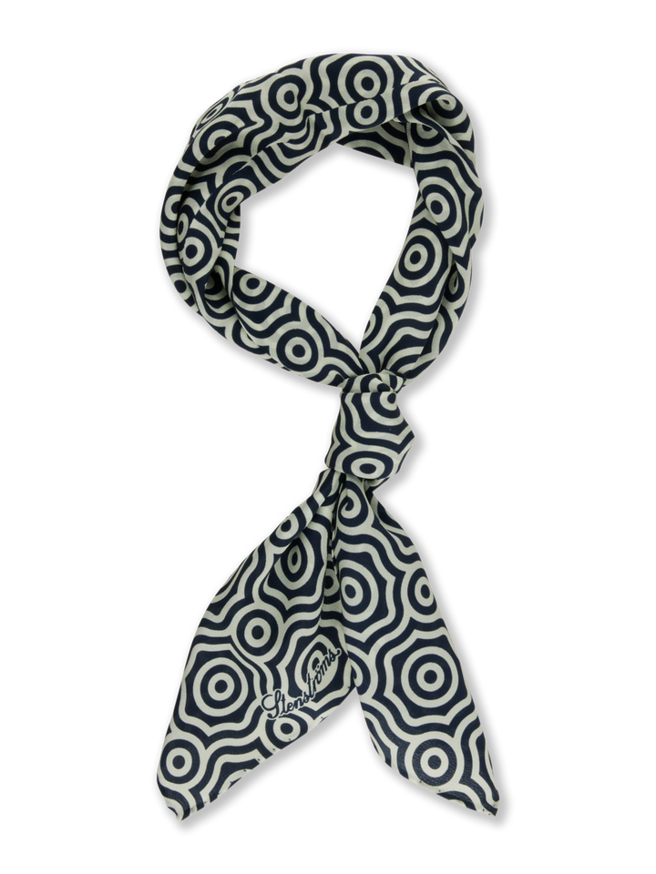 PRINTED SILK ASCOT Light Indigo