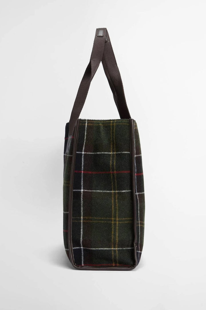 Barbour Turnberry Tartan Tote Bag Olive