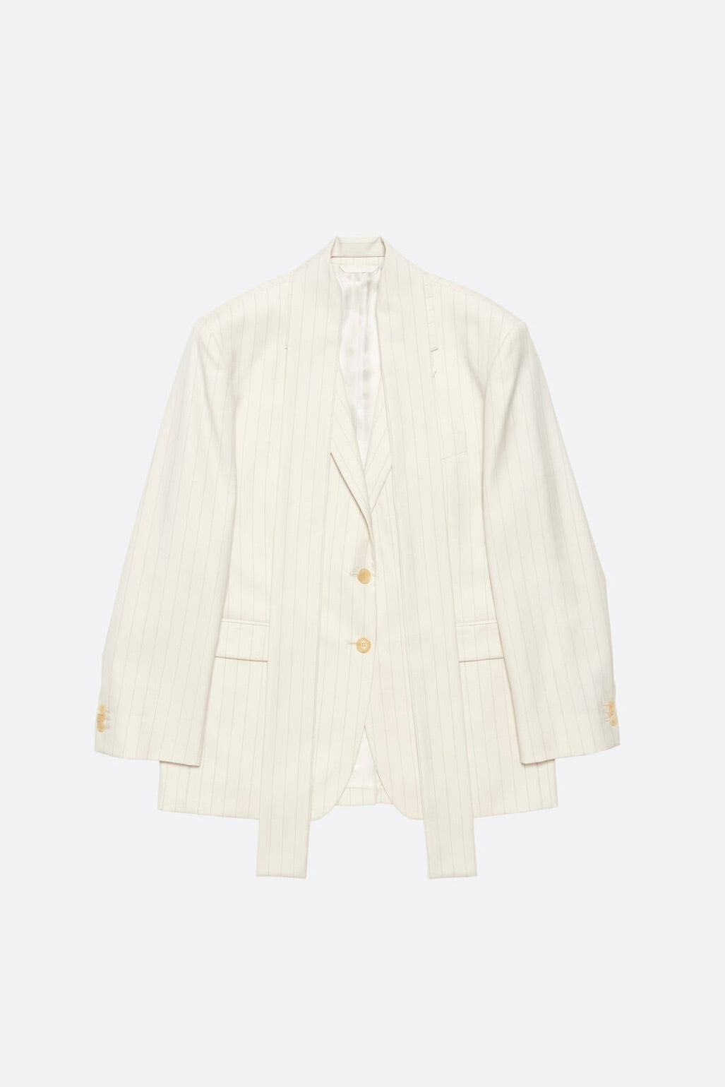 Pinstripe Blazer with Scarf