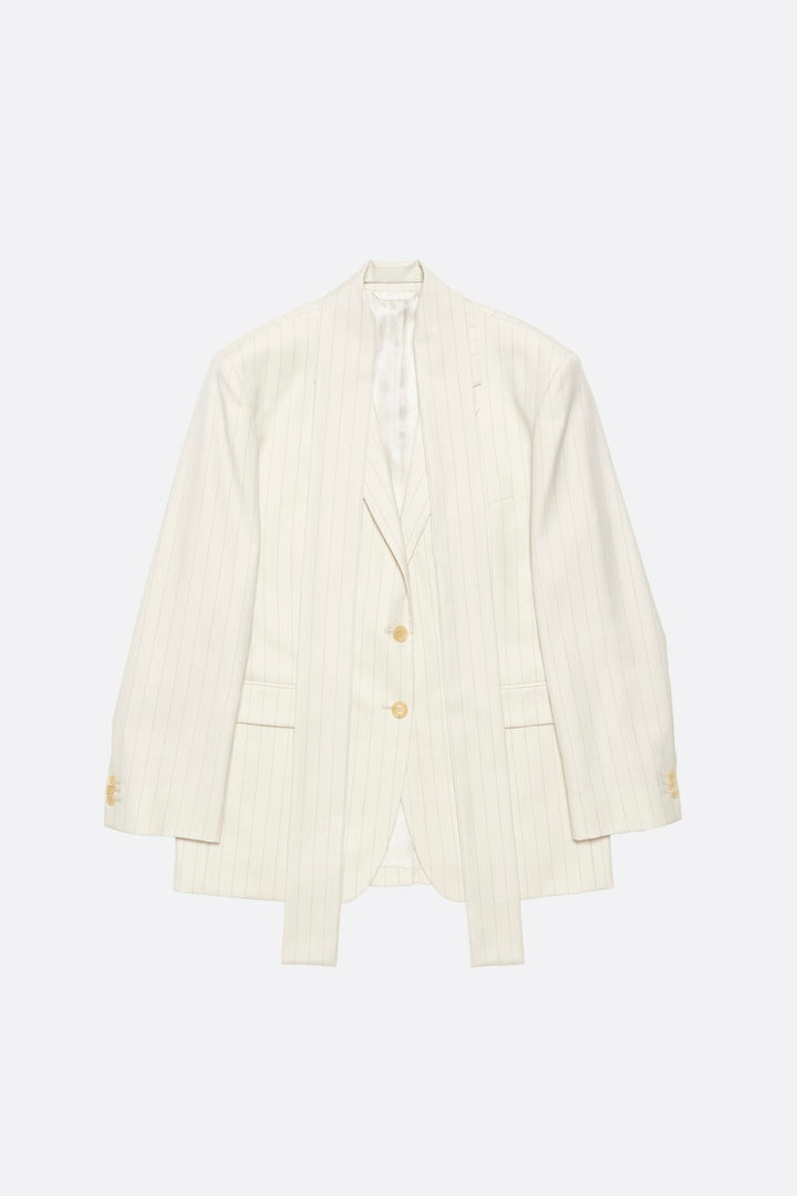Pinstripe Blazer with Scarf
