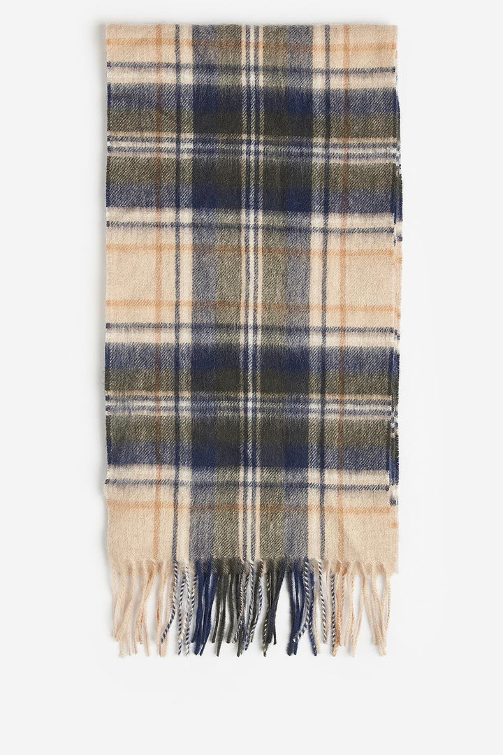 New Check Tartan Scarf Sand Beige Plaid