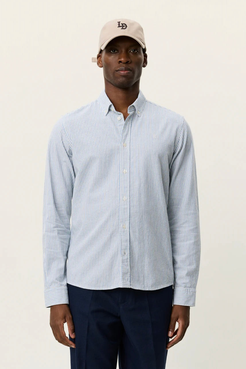 LES DEUX Konrad Stripe Oxford Shirt Allure Blue - Dale