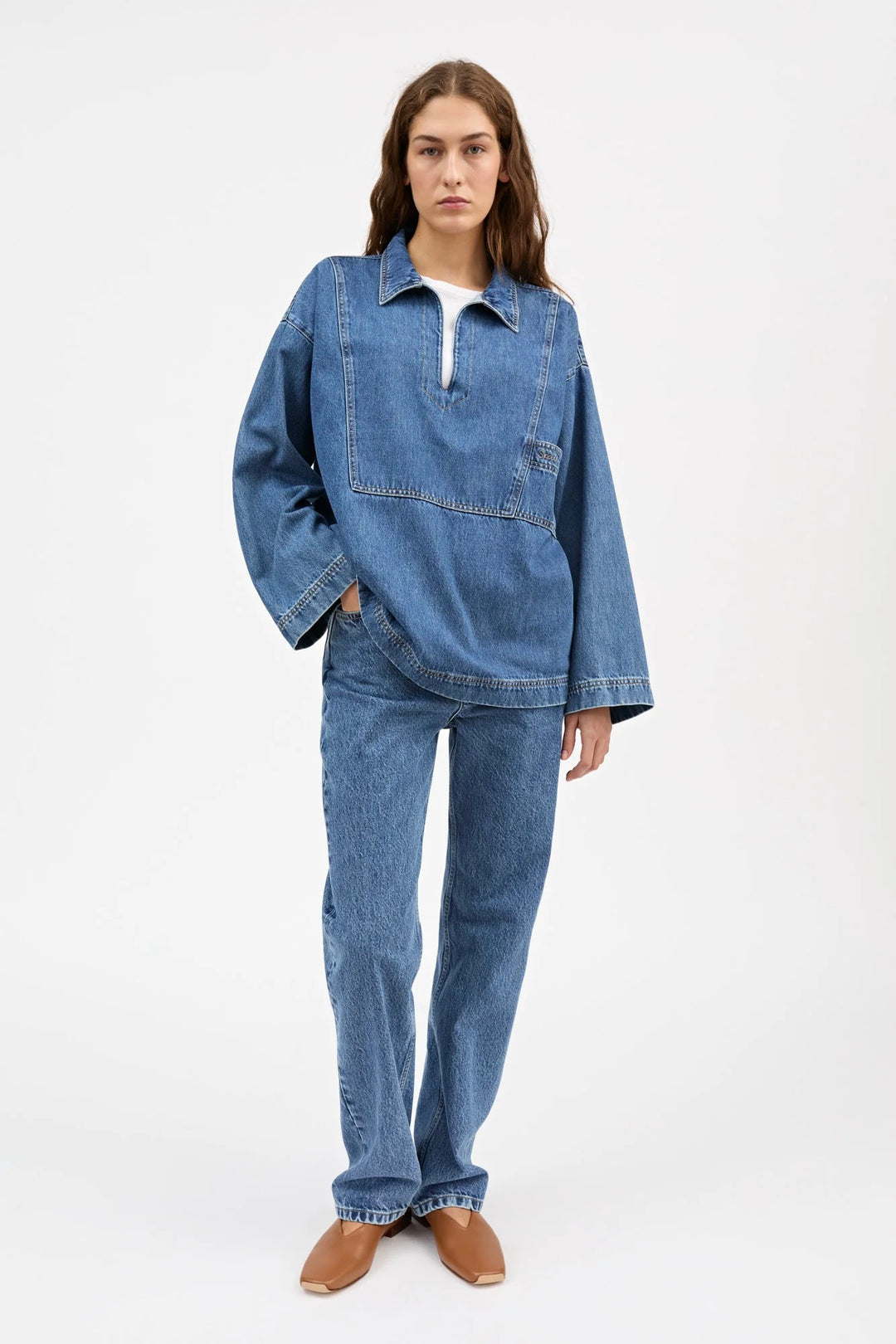 Norma Blouse Slouchy Blue