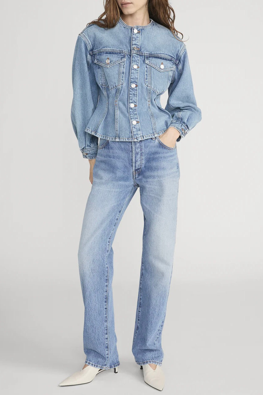 The Nipped Collarless Jacket Umbria