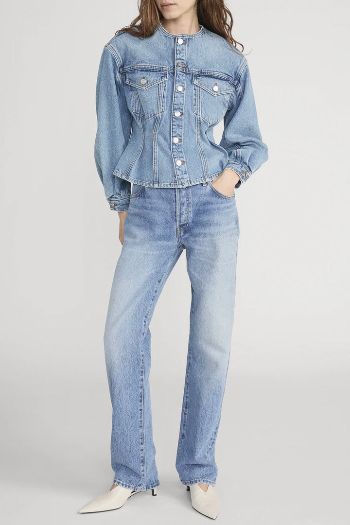 The Nipped Collarless Jacket Umbria