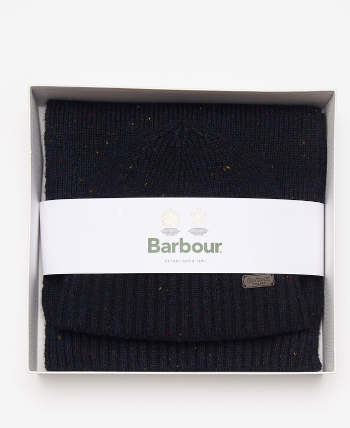 Barbour Geschenkset Beanie & Schal Carlton Fleck