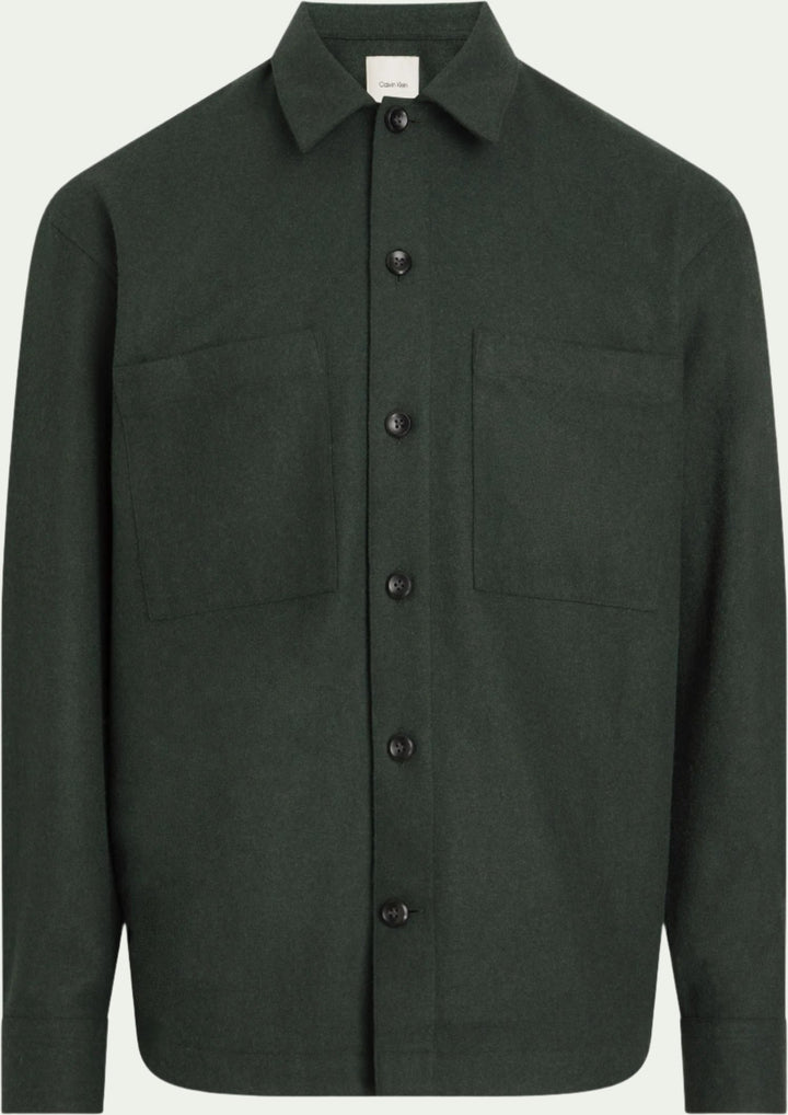 WOOL BLEND OVERSHIRT GREEN