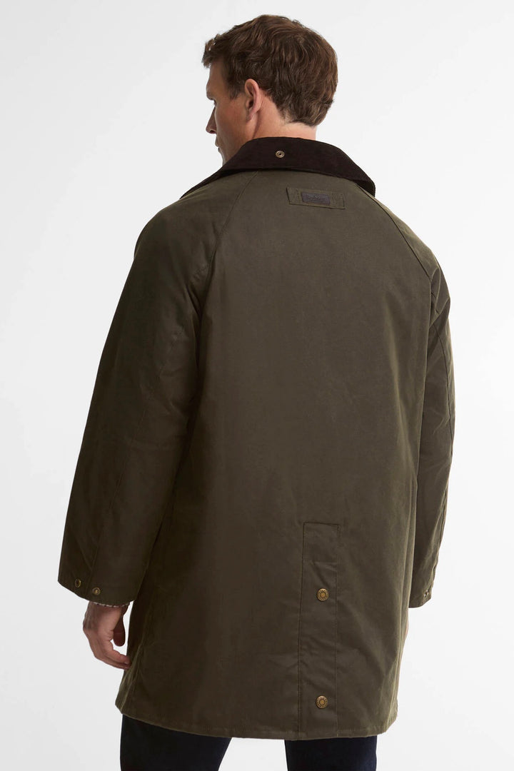 Barbour Country Waxed Mac Jacket Olive/Fern