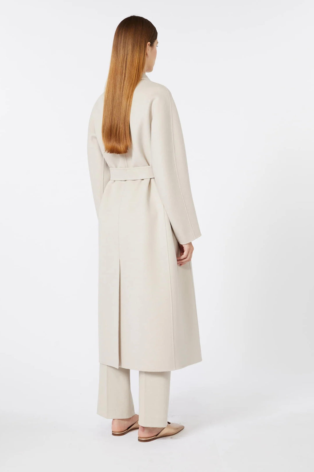 Flared Wool Coat Sand