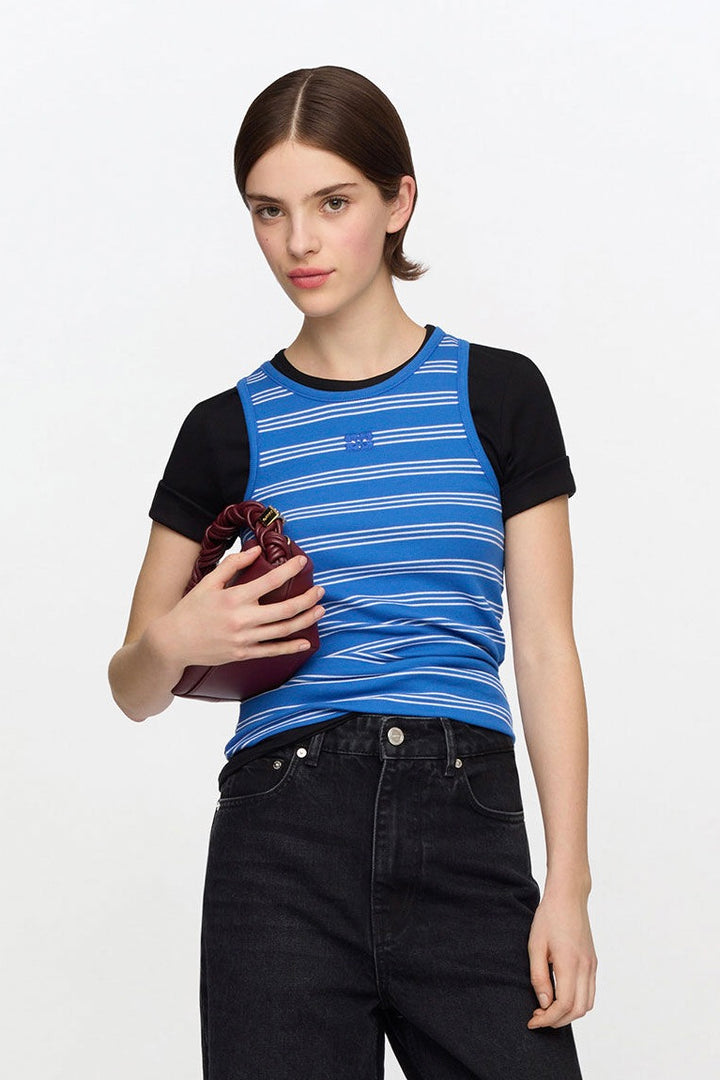 Soft Cotton Rib Stripe Tank