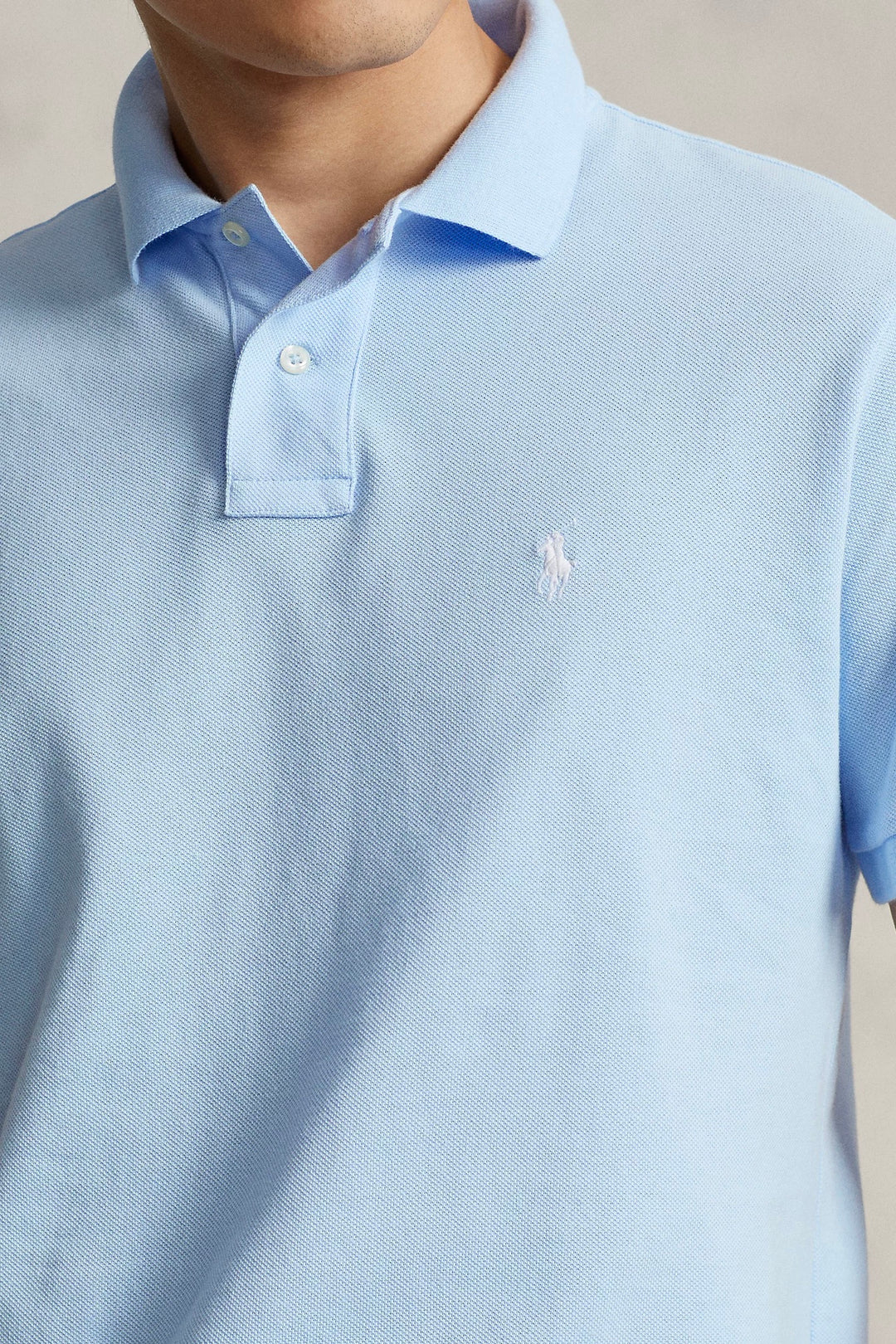 Custom Slim Fit Mesh Polo Shirt - Office Blue