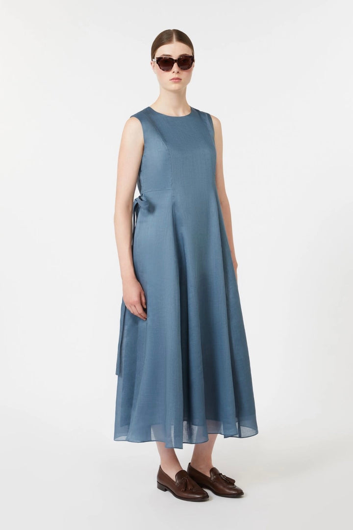 Long Ramie Dress Sky Blue