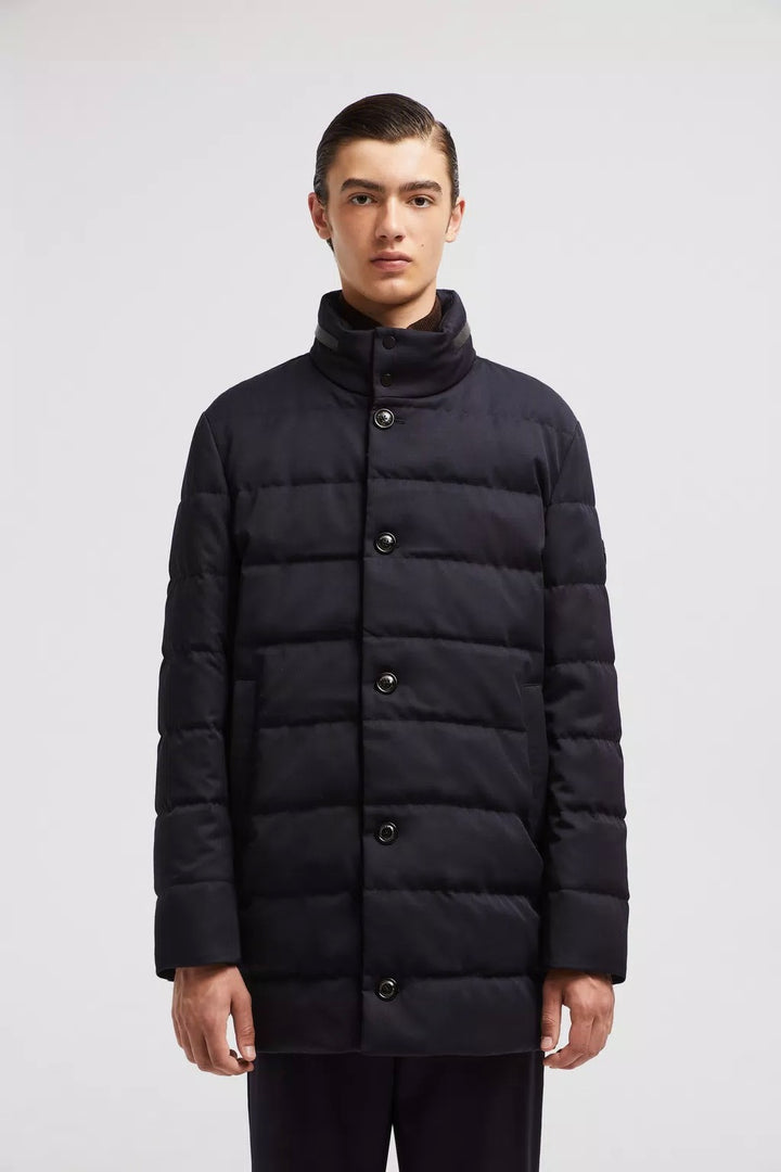 Vallonpierre Wool Long Down Jacket Night Blue