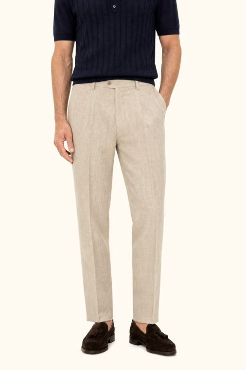 Dandy Linen Trousers Trench Beige