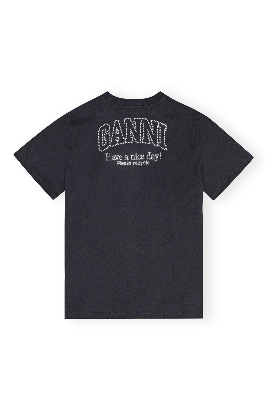 GANNI - Basic Jersey Rhinestone Relaxed T-shirt Phantom - Dale