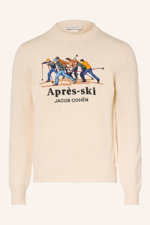 Sweater Wool Jacquard Apres Ski Cream White