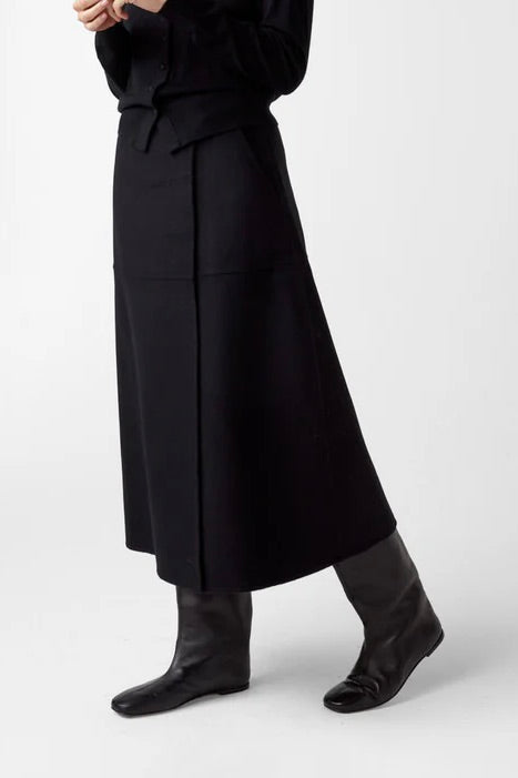 Thelma Wool Skirt Black