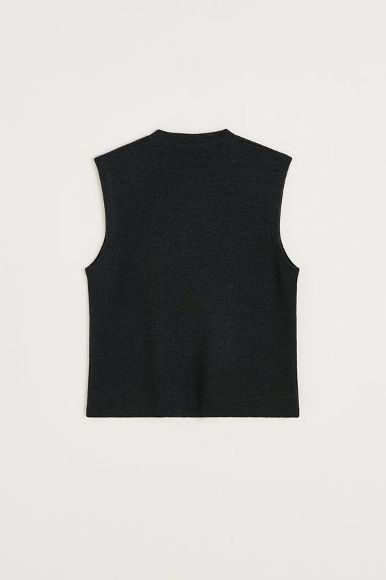 Elva Knitted Vest Antracite