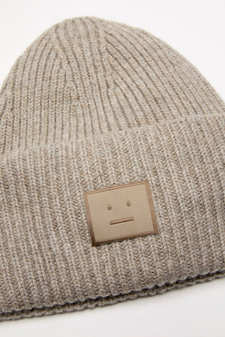 Large Face Logo Yak Beanie Greige Melange