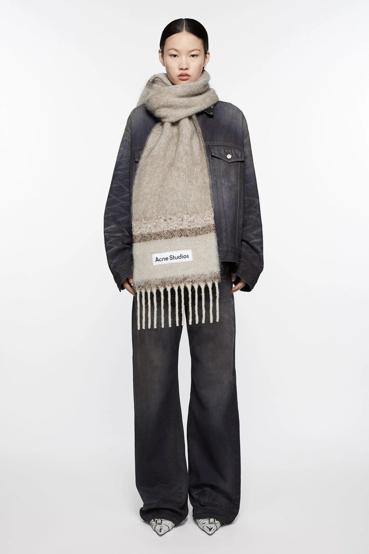 Fringed Scarf Logo Blue/Green