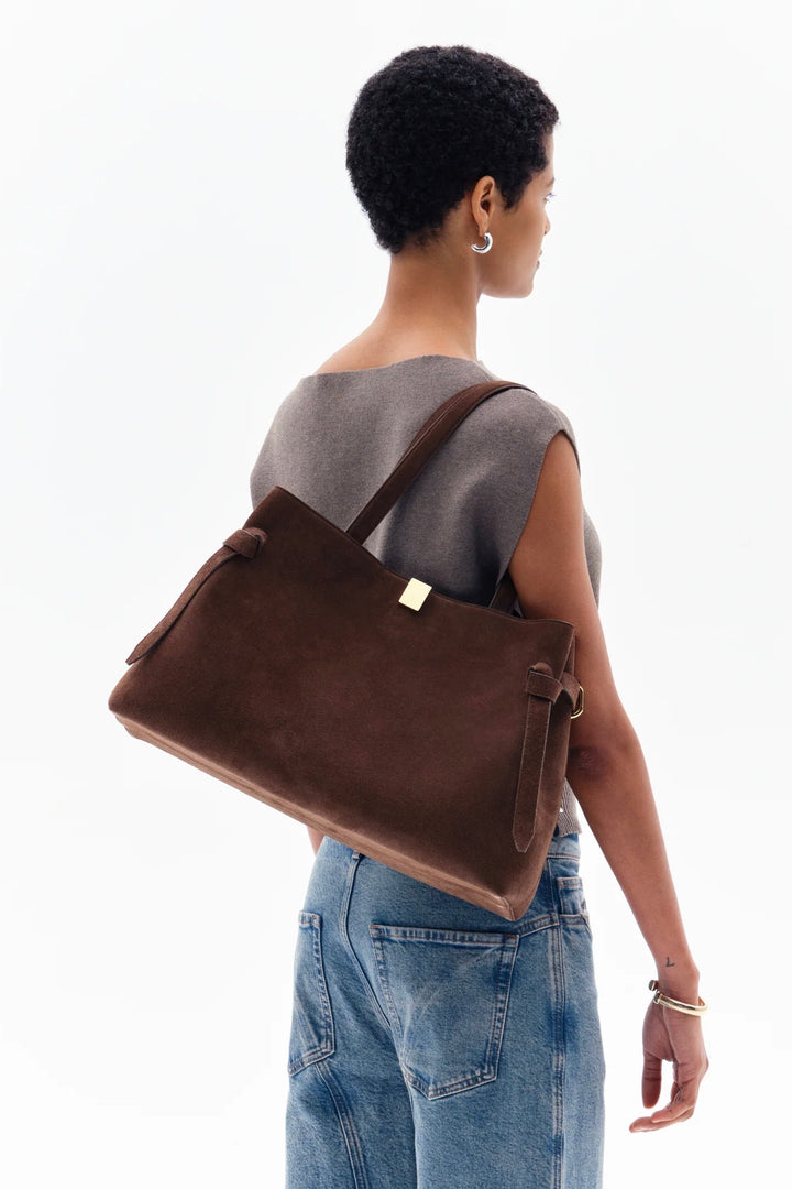 YUZEFI Gyoza Suede Tote Chocolate - Dale